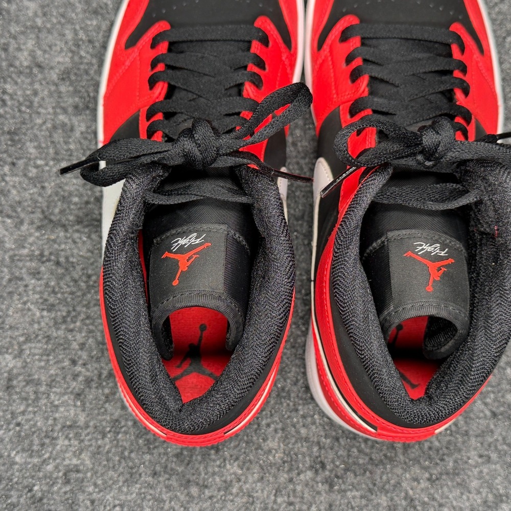 Jordan 1 Mid Shoes Men 10.5 Infrared 23 Red Black Athleitc Retro Hooping Sneaker - Picture 11 of 14